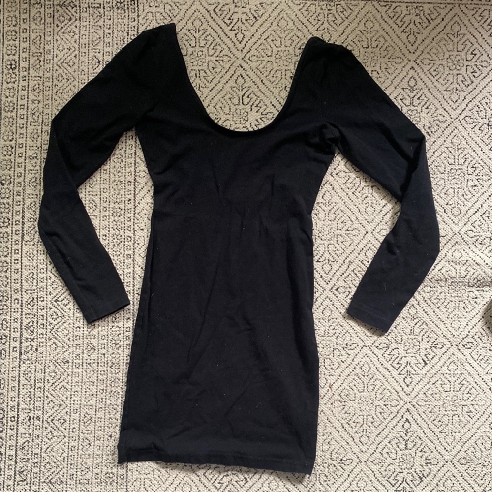 American Apparel Black Bodycon Long Sleeve Dress